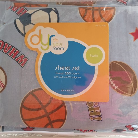 Twin Sheets set DO Your Room  Boys W/Balls Blue Cotton 3 Piece Set New - Picture 1 of 4